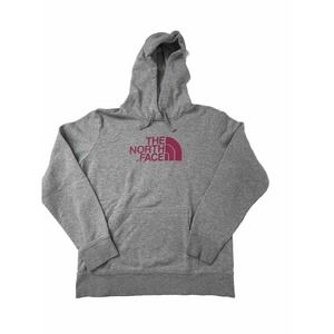 The North Face Women’s Hoodie, Large, Gray, Pink Logo, Pullover. Preloved.
